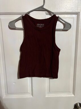 Ribbed Tank Top - Deep Burgundy